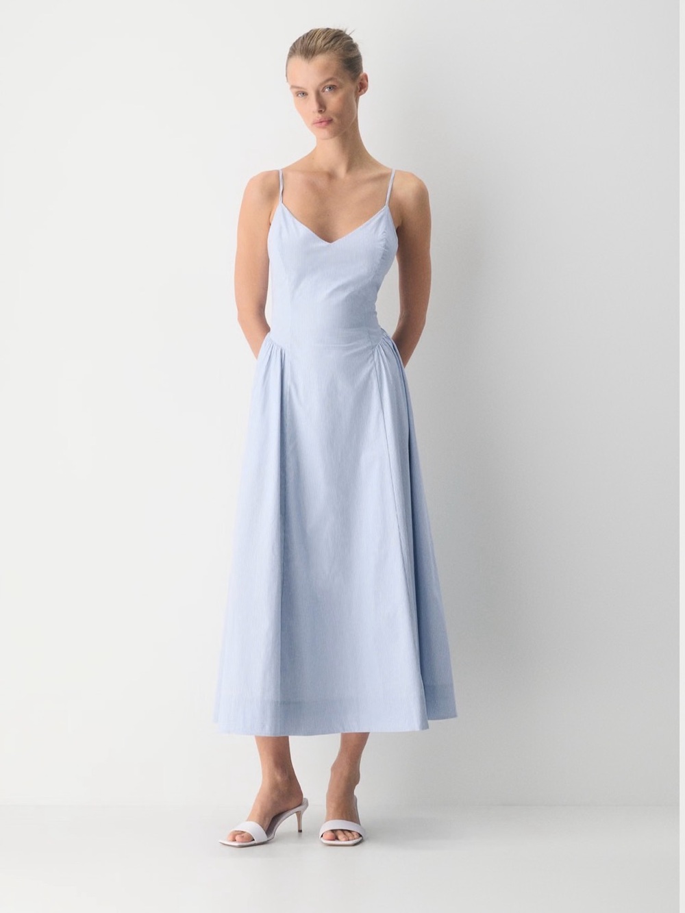 Aritzia Light blue stripped Maxi dress
